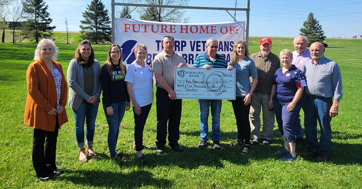 Forward present Thorp Veterans Remembrance Park with $25,000 donation.
