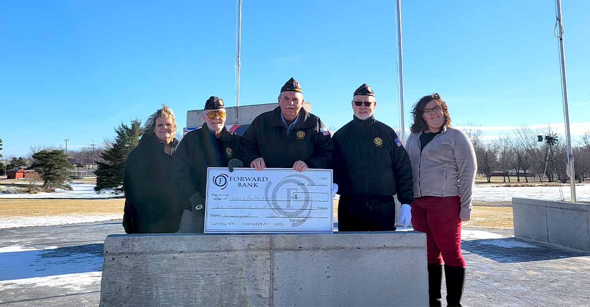 Forward donates $10,000 to Veterans Memorial Wall in Dorchester