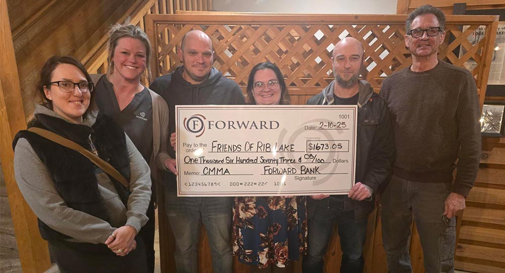 Forward presents donation to Friends of Rib Lake through CMMA program